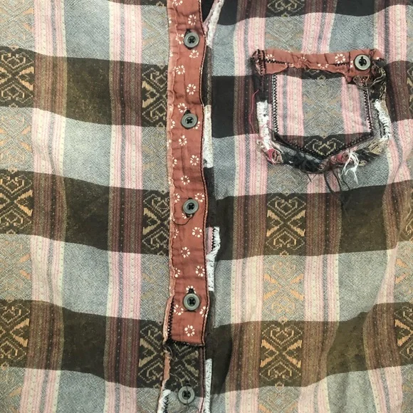 Free People We The Free Colorful Button Up Long Sleeve - Picture 2 of 9